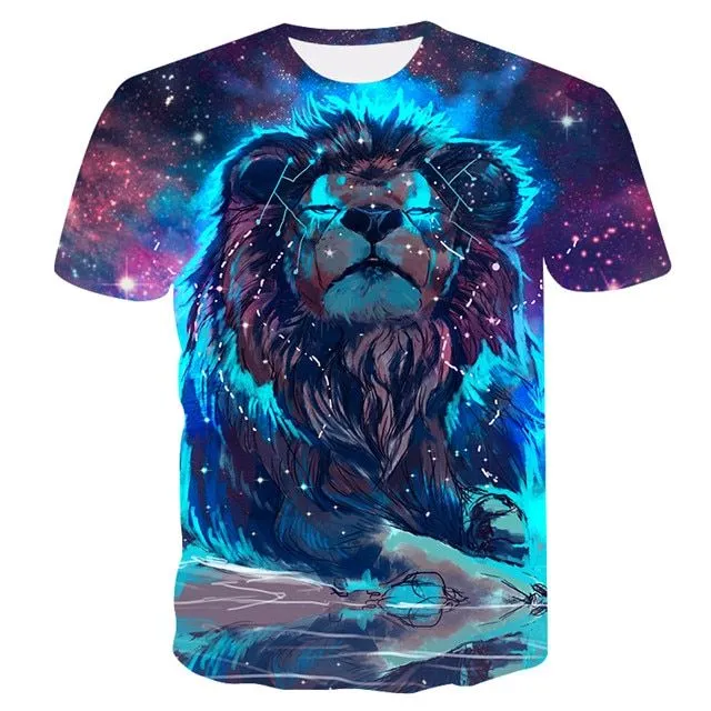 Tricou modern 3D pentru bărbați Animal