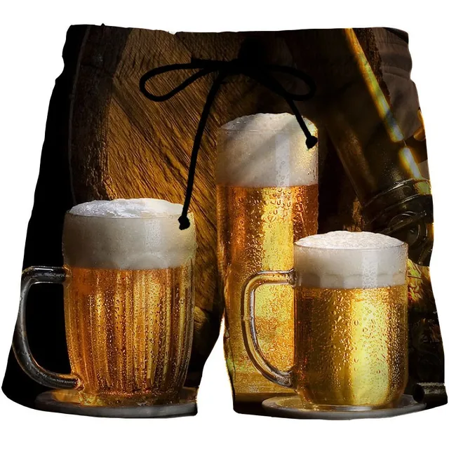Shorts with original 3D printing for lovers of golden mocha