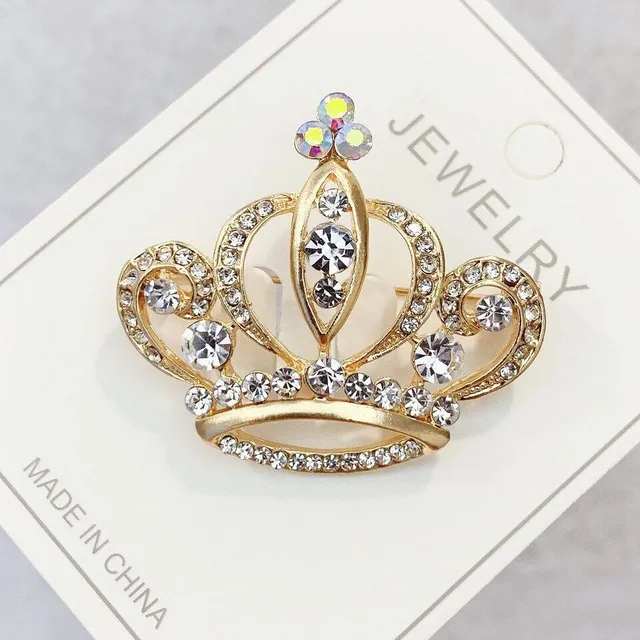 Beautiful luxury brooches in the shape of a crown