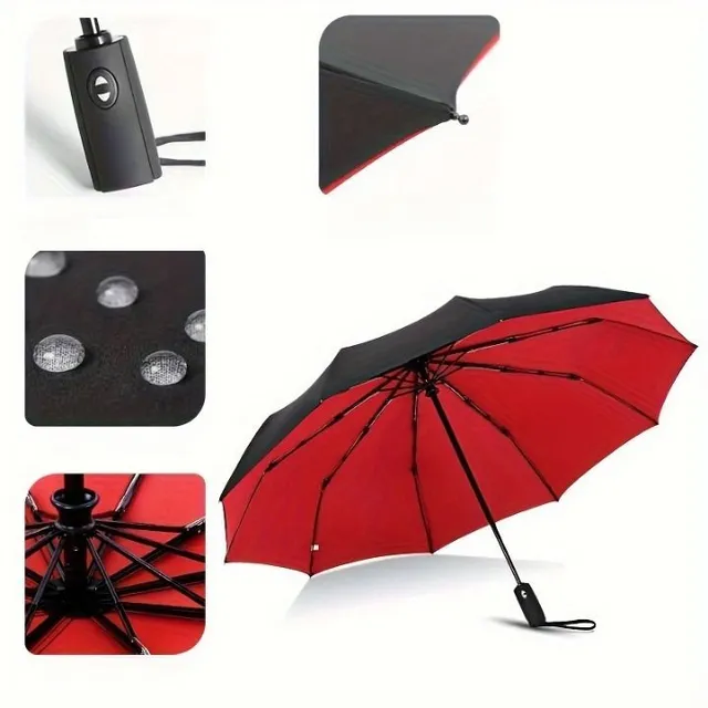 Men's reinforced automatic umbrella with windproof vinyl cover