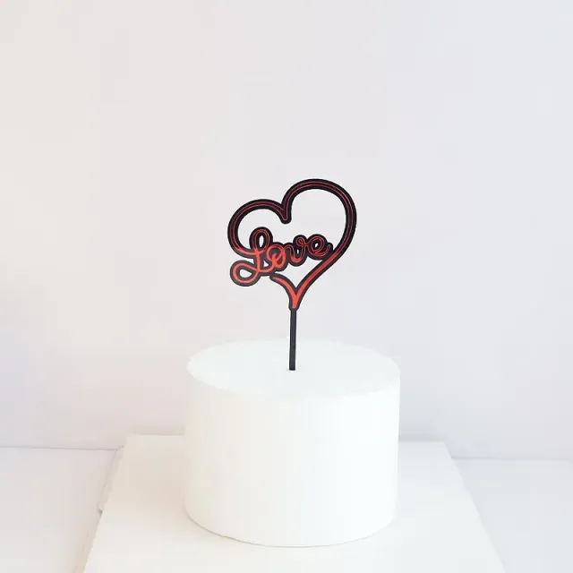 Dekorativní valentýnský zápich do dortu a dezertů