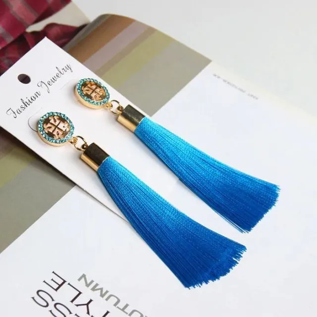 Earrings with fringes barva-svetle-modra