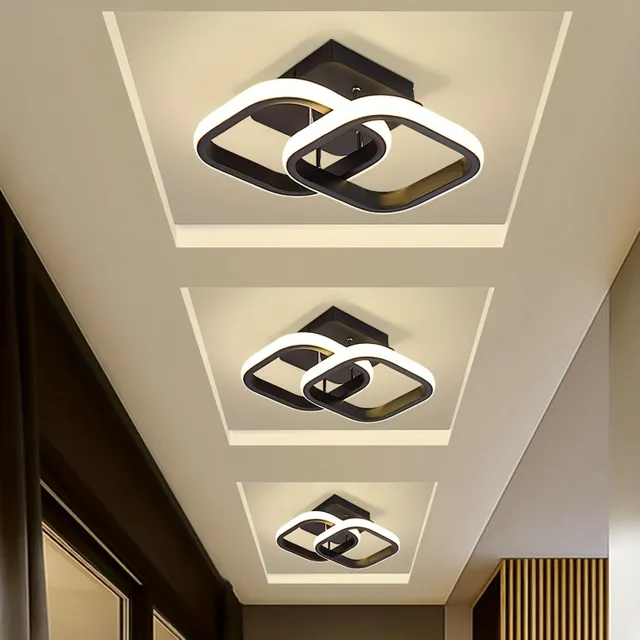 Lustru tavan LED cu 2 spoturi negre - Iluminat modern și economic