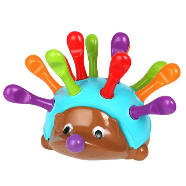 Children's educational toy in the shape of a hedgehog for the development of fine motor skills