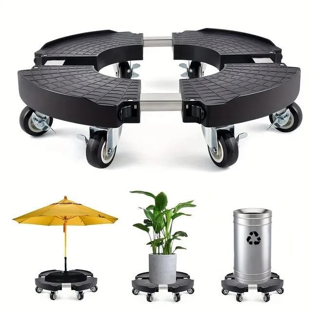 Sturdy mobile pot stand with wheels