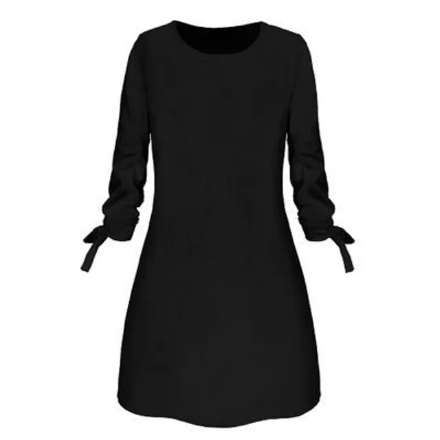 Dámske štýlové jednoduché šaty Rargissy s mašľou na rukáve black l