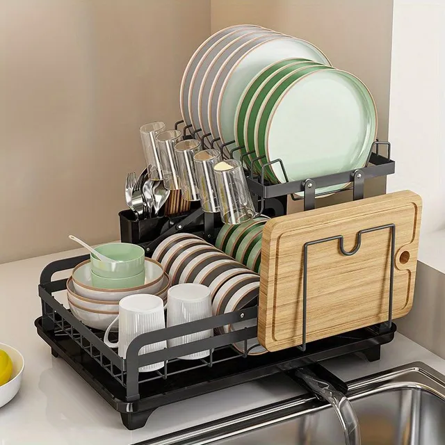 Smart dish dryer: 2 floors, drip, glass dryer and cutlery + bonus pad - Saving places and efficient drying in the kitchen