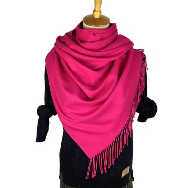 Eşarfă de caşmir de modă - 22 de culori tmave-ruzova