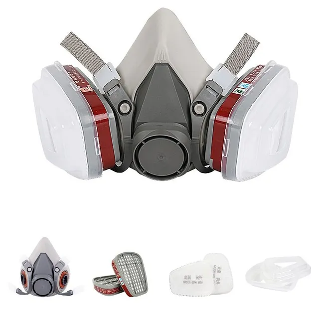 Safety mask with filter - 15in1 protection against dust, paint, formaldehyde, grinding, polishing and spraying - Safety mask against chemicals