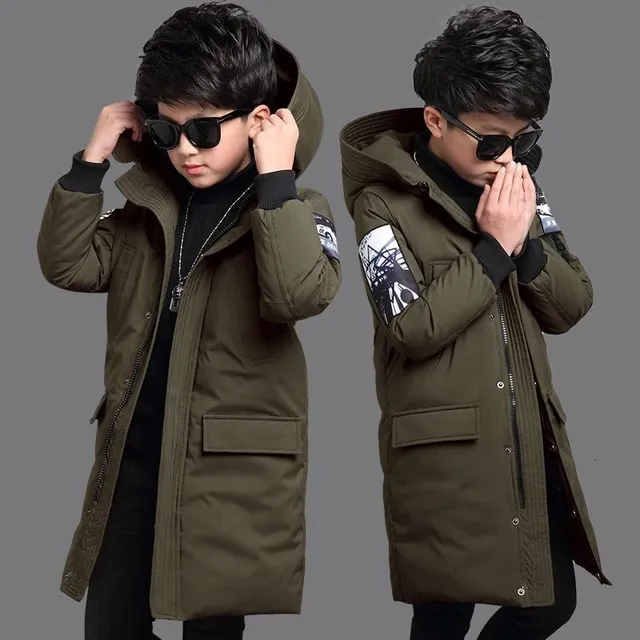 Winter fashion boys parka with hood