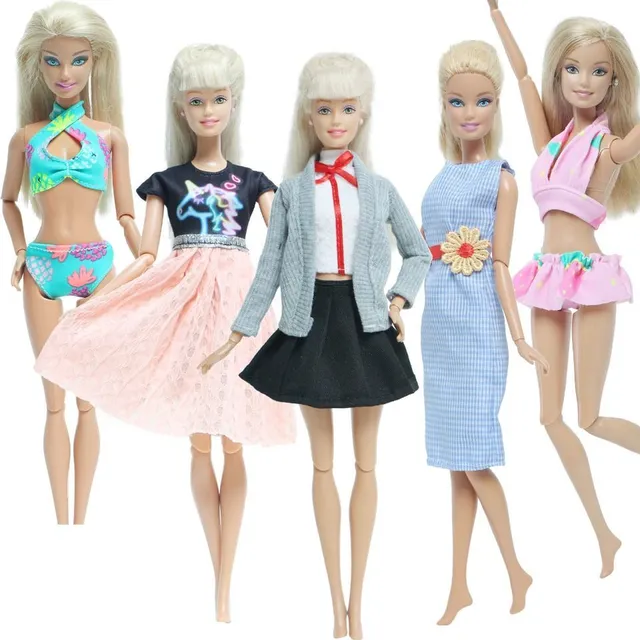 Sada oblečenia pre bábiku Barbie - 5 ks