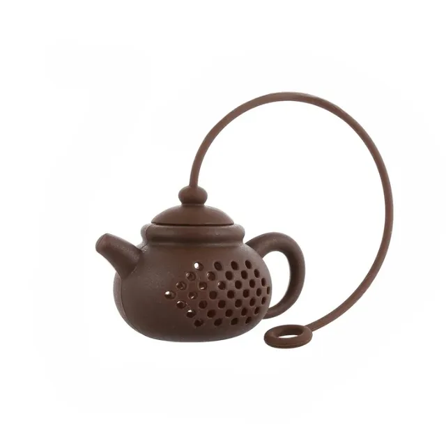 Modern silicone tea sieve in the shape of a tea pot - more colored variants