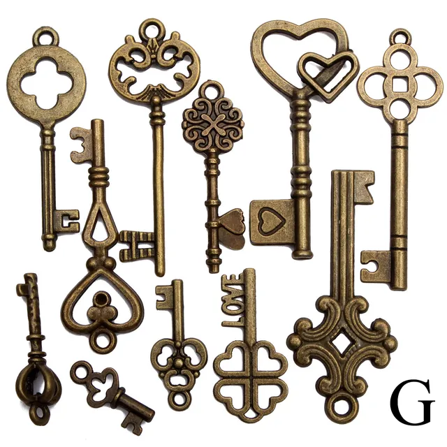 Set of antique bronze keys