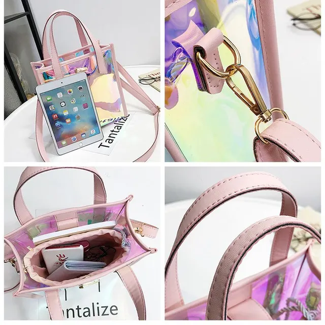Women's holographic bag with shoulder strap