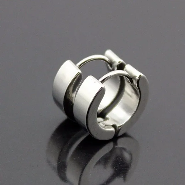 Men's earrings in ring shape - 2 colors