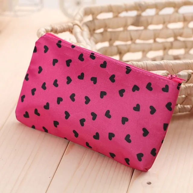 Small toiletry bag with heart motif for cosmetics and other