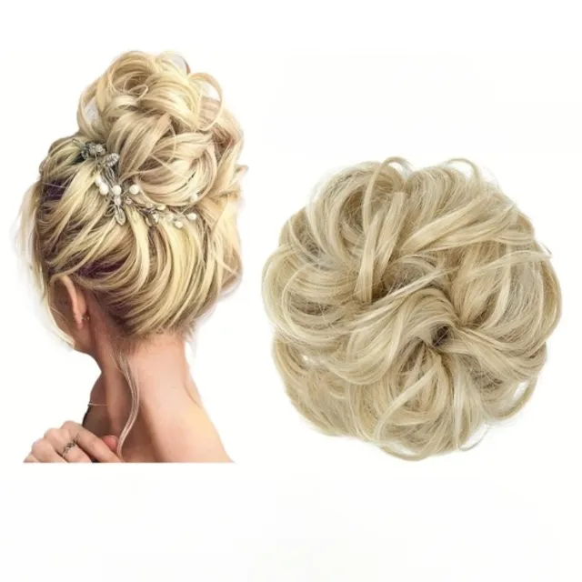 Gorgeous tousled bun - hair clip with curly extensions