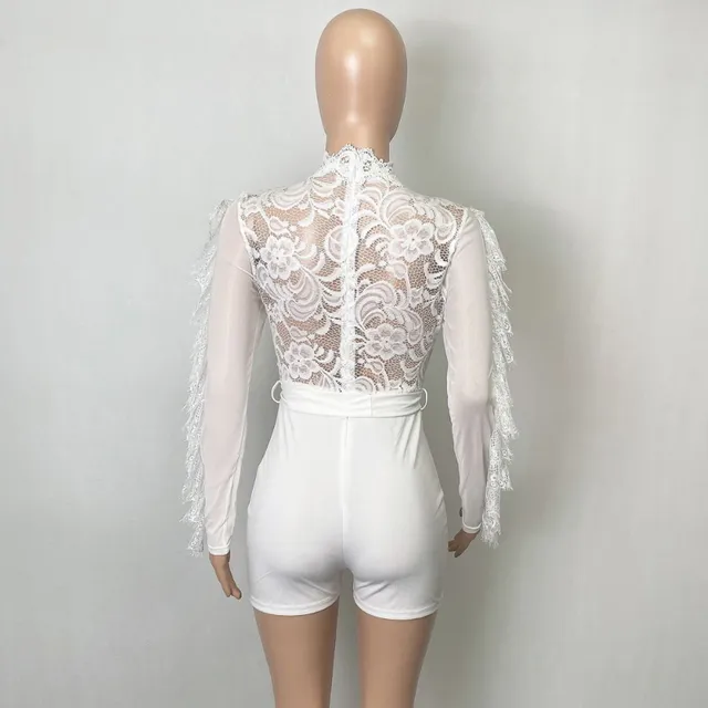 Ladies elegant jumpsuit with lace and long sleeves Brenda
