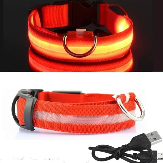 Rechargeable LED light up collar for pets