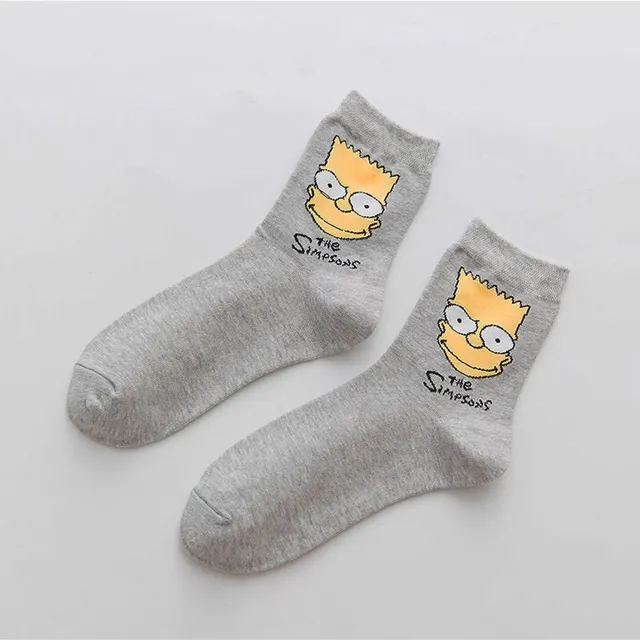 Zábavné bavlnené ponožky s potlačou Simpsonovcov