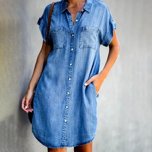 Rochie cămașă din denim