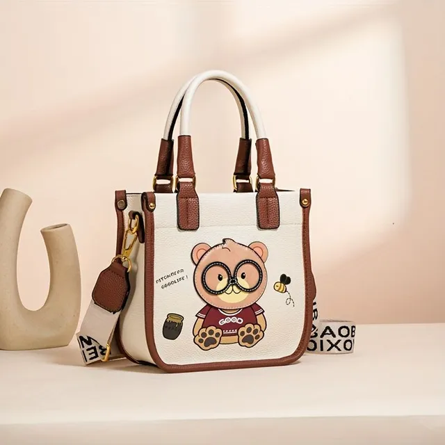 Sac crossbody stylé avec bandoulière amovible et ours