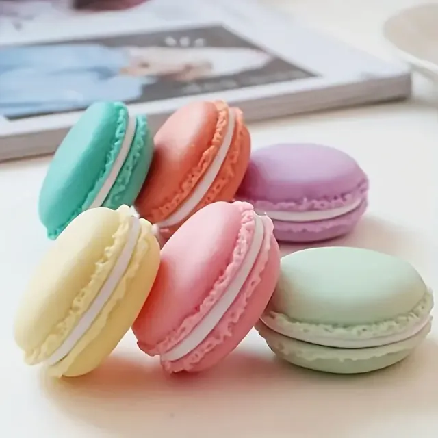 Cutie colorată pentru macarons, cutie pentru bijuterii de tip macaron, suport pentru cercei și coliere, cutie pentru macarons drăguțe pentru pastile, cutie pentru obiecte mici, cutie multifuncțională mică pentru bijuterii de masă, cutie mică de cadou