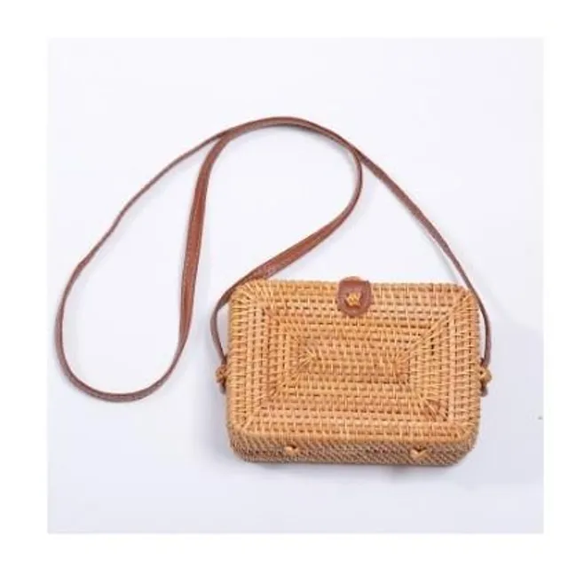 Rattan round handbag