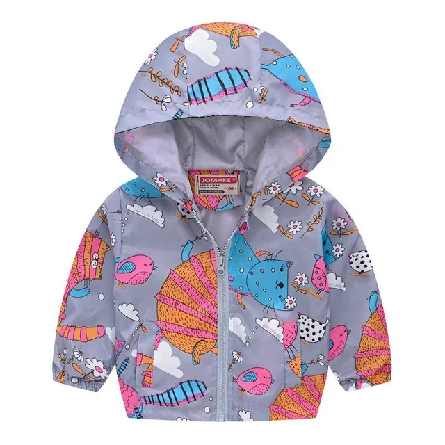 Girls spring and autumn windbreakers with hood