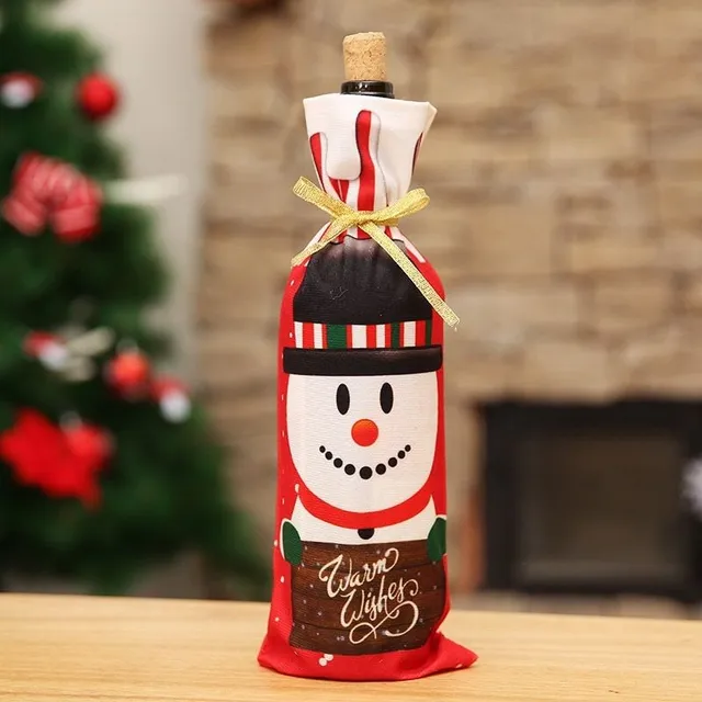 Beautiful wine bottle pouch with Christmas motif Debbie