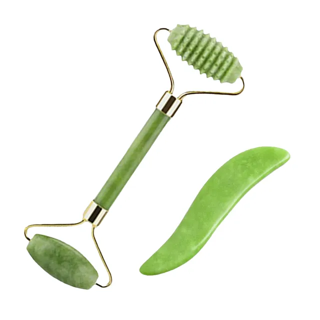 Jade massage roller for face with stone T831