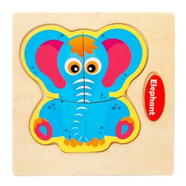 Wooden 3D jigsaw puzzles for the smallest children