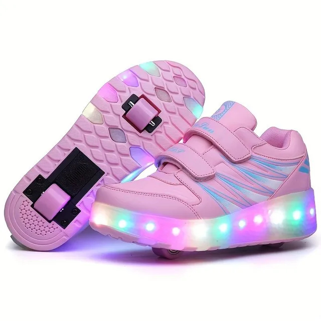 Papuci cu rotile LED 2 în 1 pentru copii: Role stilizate în pantofi - Distracție pe rotile