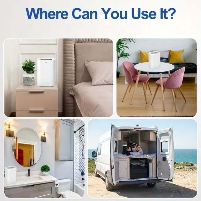 1ks 750ml přenosný mini odvlhčovač pro domácnost, kuchyni, ložnici, karavan, kancelář, garáž, koupelnu, sklep - odstraňuje vlhkost, plísně a vlhkost - kompaktní a snadno použitelný