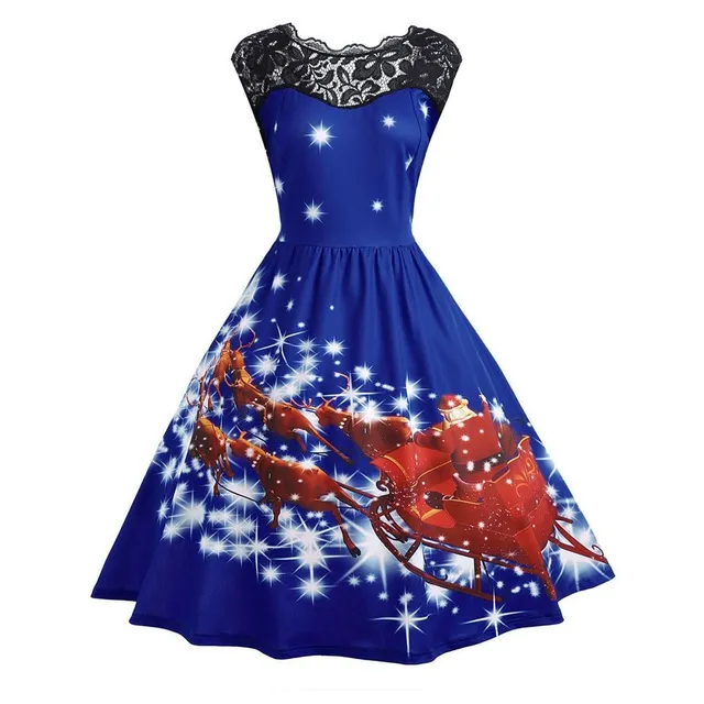 Christmas motif ladies dress