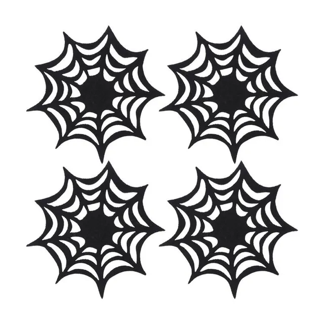 Trendy spider web coasters for Halloween - 6 pcs