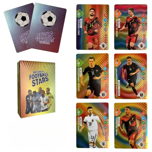 Limitovaná edice lesklých fotbalových kartiček - Fotbalové hvězdy