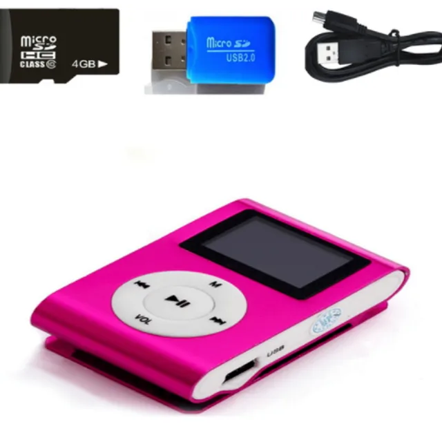 MP3 player + USB cable + Micro SD card - 5 colours