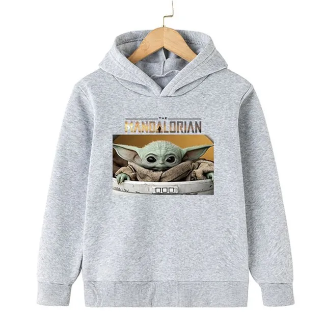 Hanorac trendy pentru copii cu glugă Baby Yoda