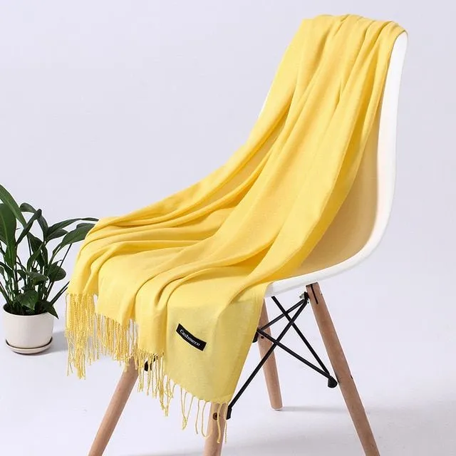 Luxury long scarves KIXI 110g-bright-yellow