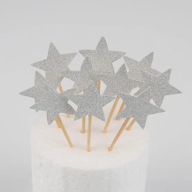 Barevný dort Topper Star Heart svatební dekorace (10 kusů)
