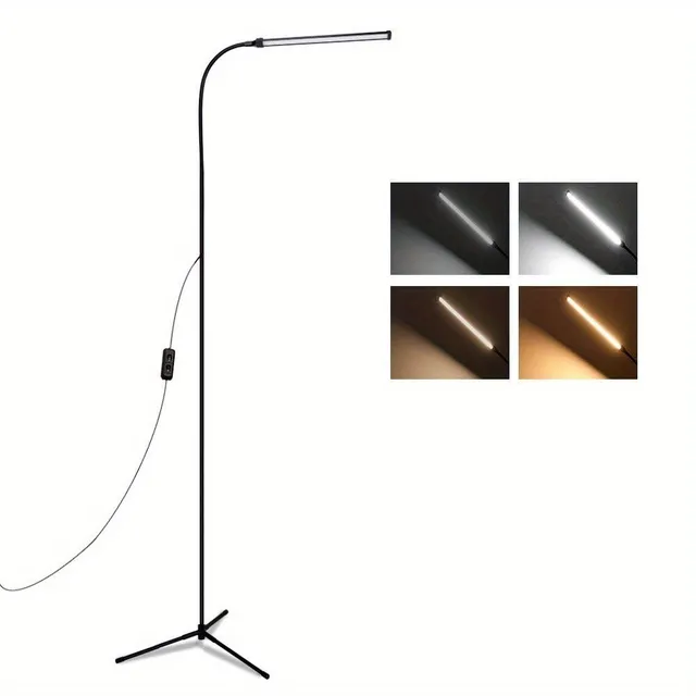 Stand LED lamp with adjustable shoulder for extension of eyelashes, creative work and lighting of the working table