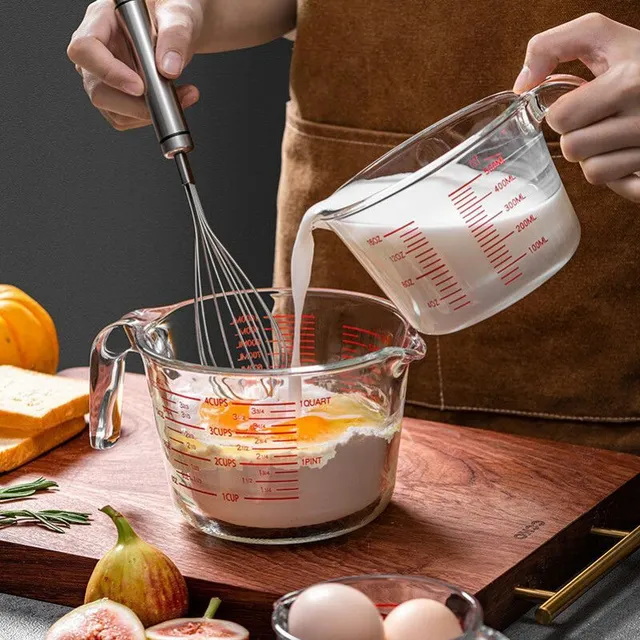 Mesure en verre avec graduation et poignée, 500 ml - résistant aux hautes températures, grande capacité, idéal pour la cuisson et le micro-ondes