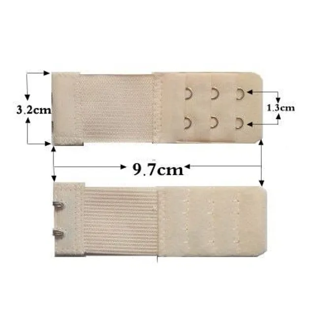 Textile bra circumference extension with hooks