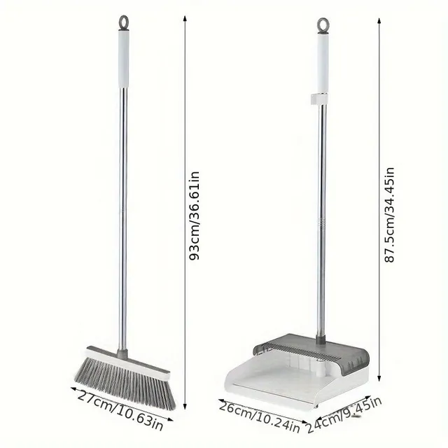 Large and durable set of shovels with long handle, for easy cleaning of the home
