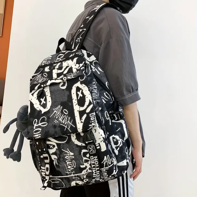 Graffiti-Rucksack mit großer Kapazität für Schüler der Mittel- und Grundschule, geeignet für Jungen und Mädchen