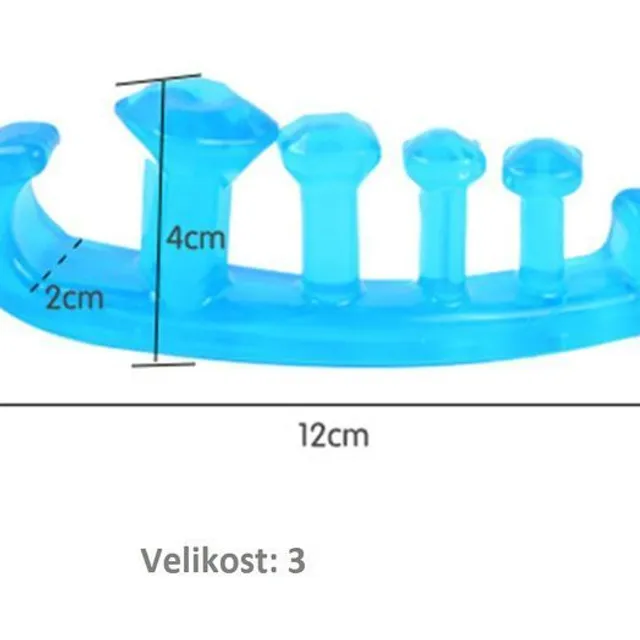 Silicone support for the proper position of fingers on the leg