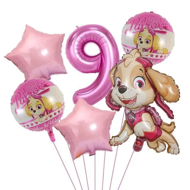 Birthday balloons with Lab Patrola number