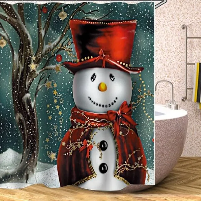 Christmas shower curtain C52