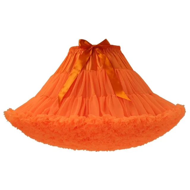 Fustă stilată pentru fetițe, voluminoasă din tulle cu fundiță satinată în talie - mai multe variante de culori Pascual